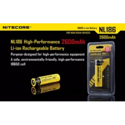Nitecore 18650 Li-ion Battery (2600mAh) NL1826 -Outdoor Equipment 0 264