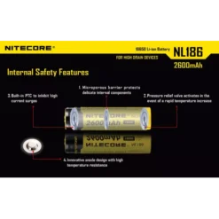Nitecore 18650 Li-ion Battery (2600mAh) NL1826 -Outdoor Equipment 1 289