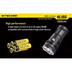 Nitecore 18650 Li-ion Battery (2600mAh) NL1826 -Outdoor Equipment 4 183