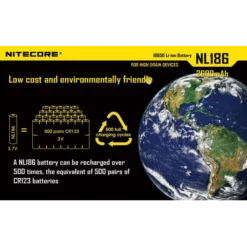 Nitecore 18650 Li-ion Battery (2600mAh) NL1826 -Outdoor Equipment 8 142