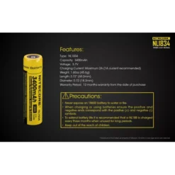 Nitecore 18650 Li-ion Battery (3400mAh) NL1834 -Outdoor Equipment NL1834 7