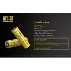 Nitecore 21700 NL2140 Li-ion Battery (4000mAh) -Outdoor Equipment NL2140 9