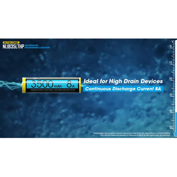 Nitecore NL1835LTHP Low Temperature 18650 3500mAh Li-ion Battery 6 Nitecore NL1835LTHP Low Temperature 18650 3500mAh Li-ion Battery - Image 4