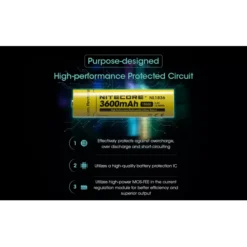 Nitecore 18650 Li-ion Battery (3600mAh) NL1836 -Outdoor Equipment Nitecore NL1836 4