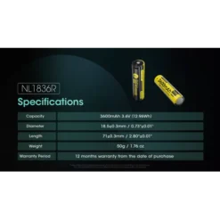 Nitecore NL1836R USB-C 18650 3600mAh Li-ion Battery -Outdoor Equipment Nitecore NL1836R 10