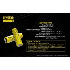 Nitecore 21700 NL2150HPR USB-C 15A Li-ion Battery -Outdoor Equipment Nitecore NL2150HPR 10