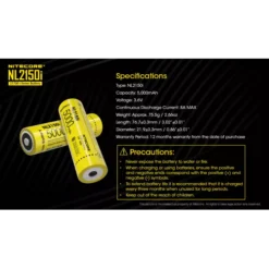 Nitecore 21700 NL2150i Li-ion Battery (5000mAh) -Outdoor Equipment Nitecore NL2150i 6
