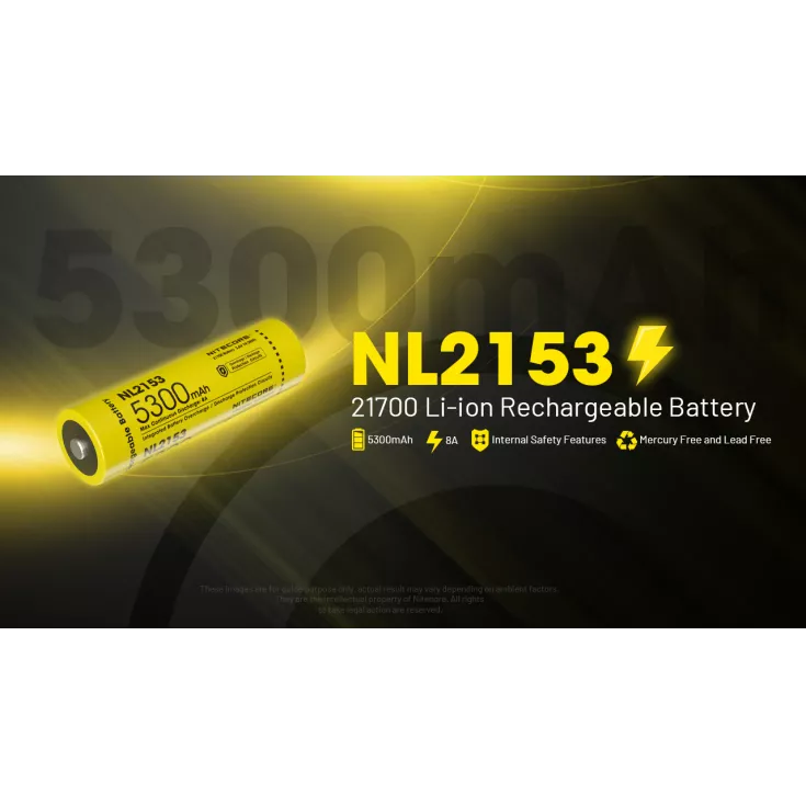 Nitecore 21700 NL2153 Li-ion Battery (5300mAh) 4 Nitecore 21700 NL2153 Li-ion Battery (5300mAh) - Image 2