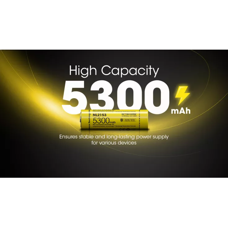 Nitecore 21700 NL2153 Li-ion Battery (5300mAh) 5 Nitecore 21700 NL2153 Li-ion Battery (5300mAh) - Image 3