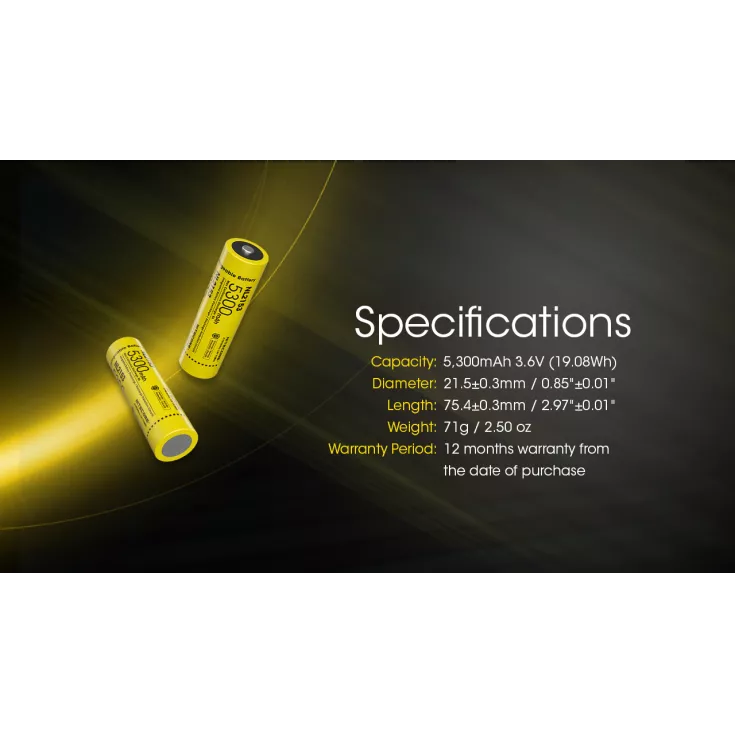 Nitecore 21700 NL2153 Li-ion Battery (5300mAh) 12 Nitecore 21700 NL2153 Li-ion Battery (5300mAh) - Image 10