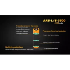 Fenix ARB-L18 18650 3500mAh Battery -Outdoor Equipment arb l18 3500 4