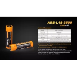 Fenix ARB-L18 18650 3500mAh Battery -Outdoor Equipment arb l18 3500 6