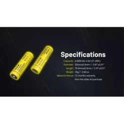 Nitecore 21700 NL2160 Li-ion Battery (6000mAh) -Outdoor Equipment nitecore nl2160 8